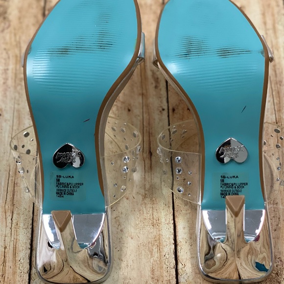 Silver Betsey Johnson Silver Jeweled Heels - Picture 2 of 3